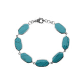 Sterling Silver Turquoise Shell Bracelet With Lobster Lock For Retail